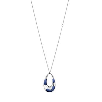 Calvin Klein Ellipse Halskette Silber Blau 70 cm